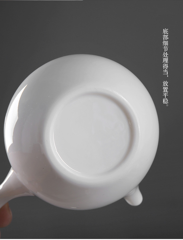 The professor dehua white porcelain teapot Japanese home side of kung fu tea set ceramic contracted The small single pot of tea