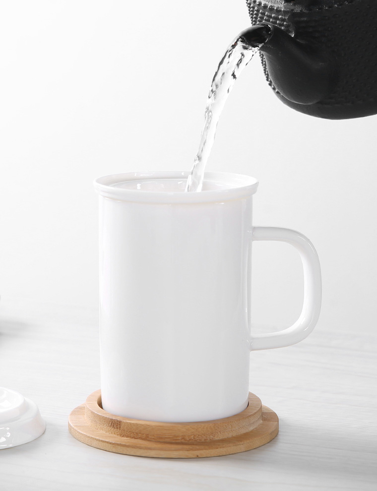 The professor dehua white porcelain tea cups with cover filter home office personal meeting glass ceramic mugs