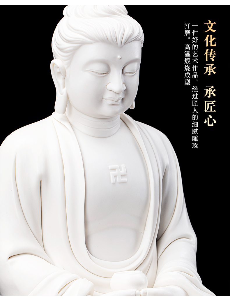 Dehua biscuit firing guanyin ceramic Buddha zen porch place cloak that occupy the home sitting room to be safe