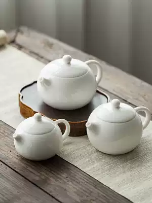 Dehua white porcelain Xishi Teapot size ceramic Kung fu single pot Household Chinese one-person filter tea maker