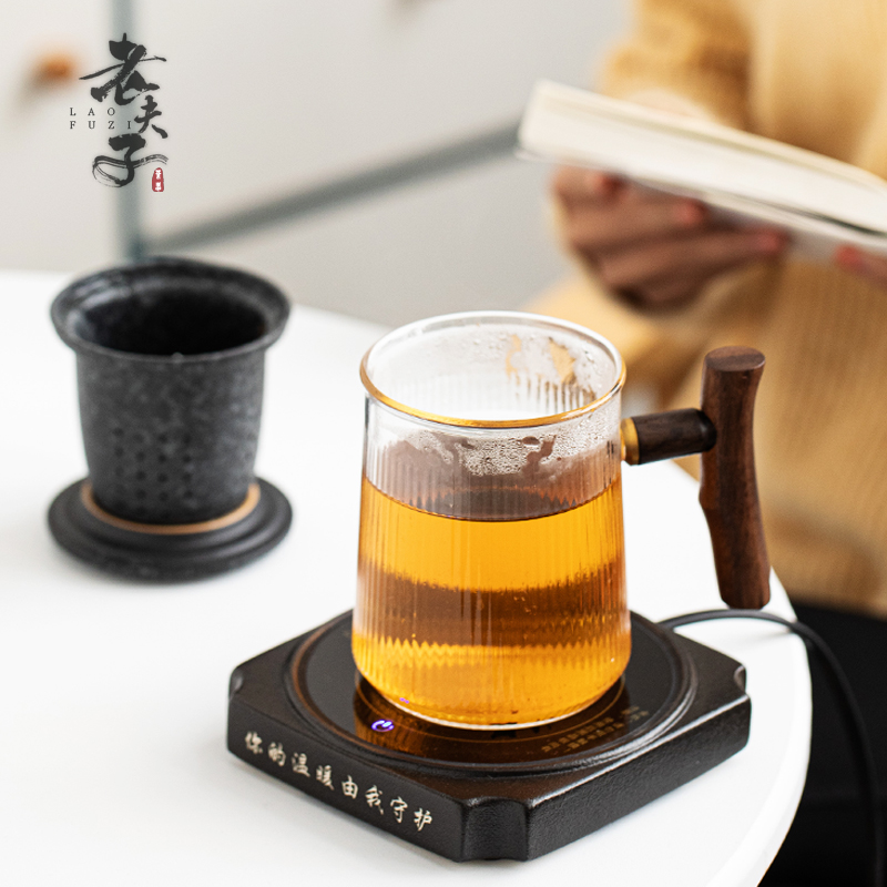 Thermostat heating glass ceramic cup pad insulation base office lovers warm the teapot cup of hot milk