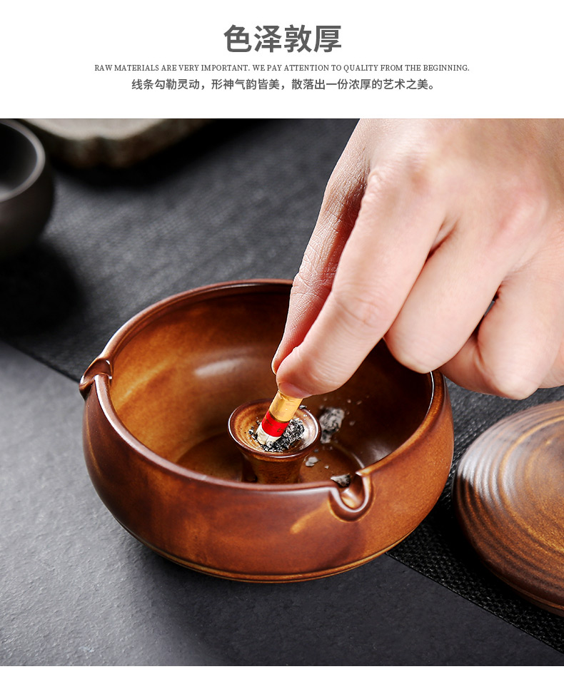 Creative size ashtray Chinese style restoring ancient ways move windproof ceramic ashtray home sitting room tea table office