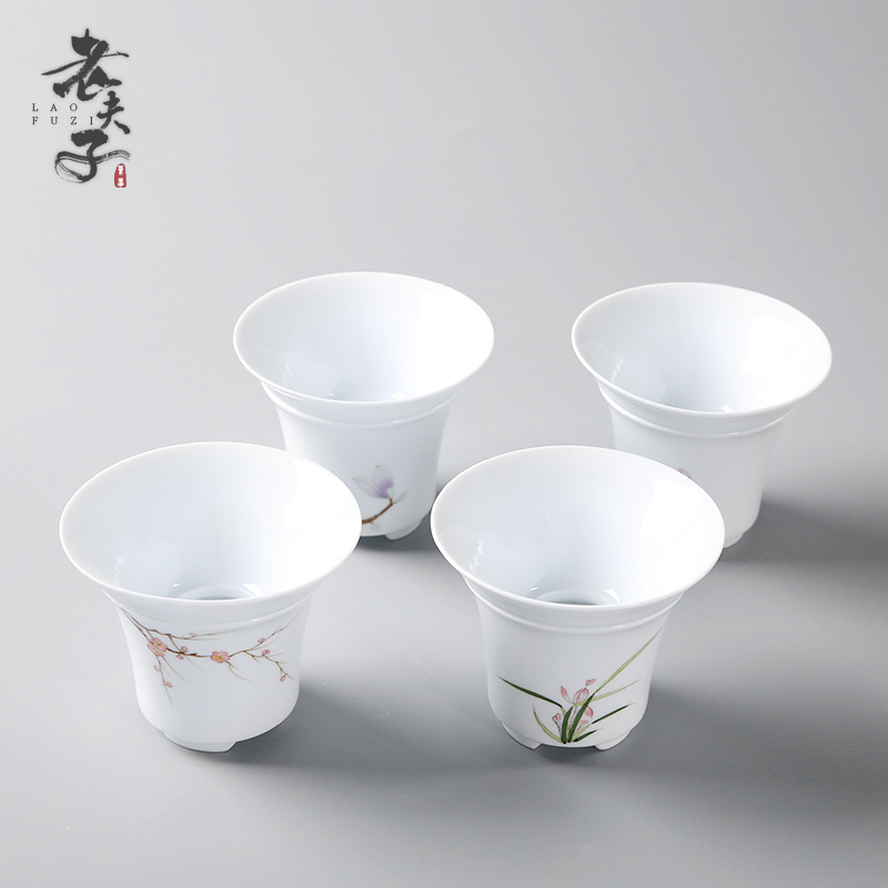 Han white porcelain) hand make tea tea tea strainer mesh filter ceramic insulation kung fu tea tea accessories