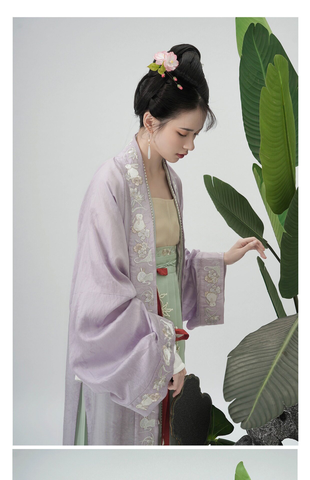 Китайцы одежда наборы 【上遥居】晚云间  宋制 原创汉服 女 春夏款 白色百迭长裙 内搭