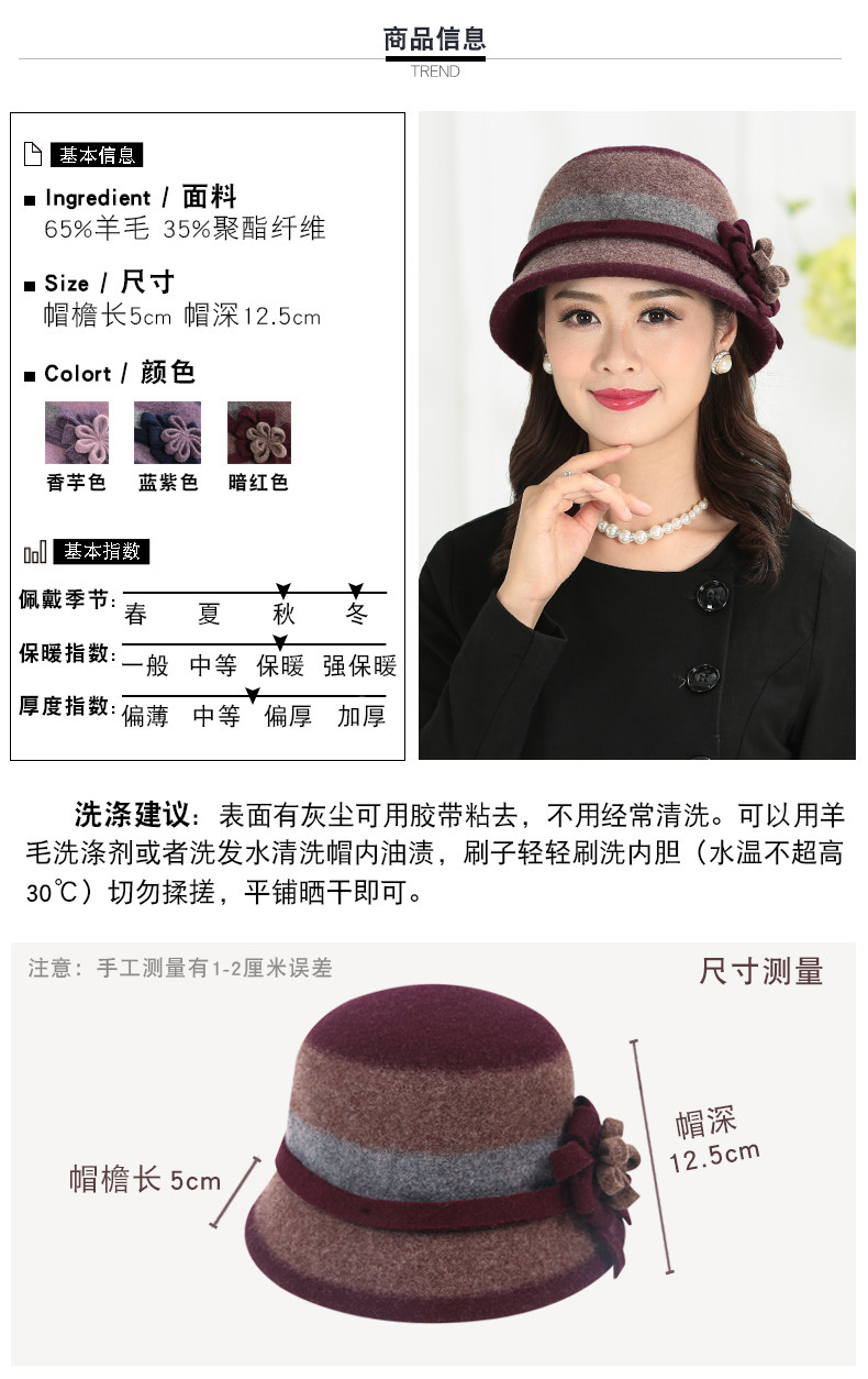 Chapeau pour femme en Melange de laine - Ref 3234094 Image 9