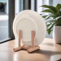 TAO0 disc porcelain plate holder place plate tea cake photo frame bracket solid wood appreciation plate tray rack handicraft clock exhibition