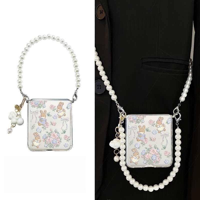 Suitable for Samsung Galaxy Z Flip 8 Phone Case, New 2026 Cute Flower Rabbit Z Flip 7 High-End Foldable Screen Z Flip 6 Full Lens Coverage Z Flip 7 Fe with Lanyard Protective Case Suitable for Samsung Galaxy Z Flip 8 Phone Case, New 2026 Cute Flower Rabbit Z Flip 7 High-End Foldable Screen Z Flip 6 Full Lens Coverage Z Flip 7 Fe with Lanyard Protective Case