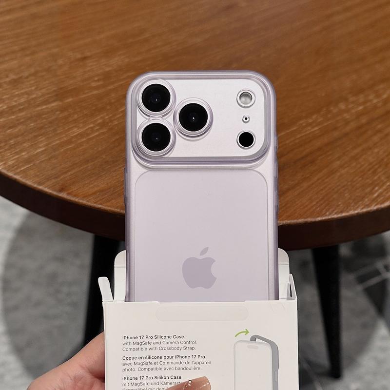 Suitable for Apple 17 Pro Max Phone Case, New 2026 Ultra-Thin Frosted Transparent iPhone 16 Pro Max Simple Purple 15 Lens Full Coverage 14 High-End Feel ins Style 13 Super Popular Protective Case