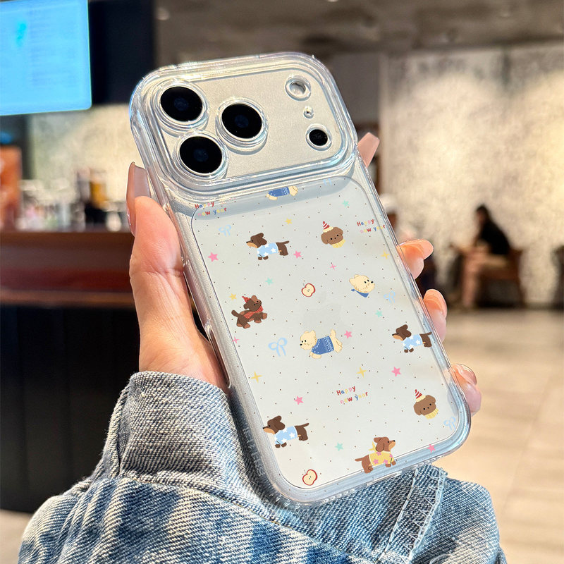 Suitable for Apple 17 Pro Max Phone Case, New 2026 Polka Dot Puppy Design, iPhone 16 Pro Max Full-Cover Silicone, 15 Pro Transparent, 14 Premium Feel, 13 Unique Design, Cute Protective Case
