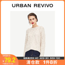 UR2021 autumn and winter new womens chic texture round neck knitted sweater womens T-shirt WH02R9BE2000