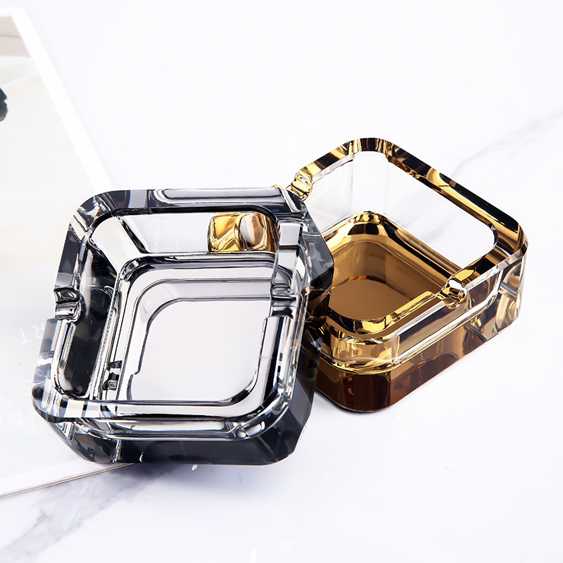 Crystal Glass Small Ashtrays New Products Delicately Square Creative Gift Fashion Personality Tea Table Hotel Guest Room-Taobao