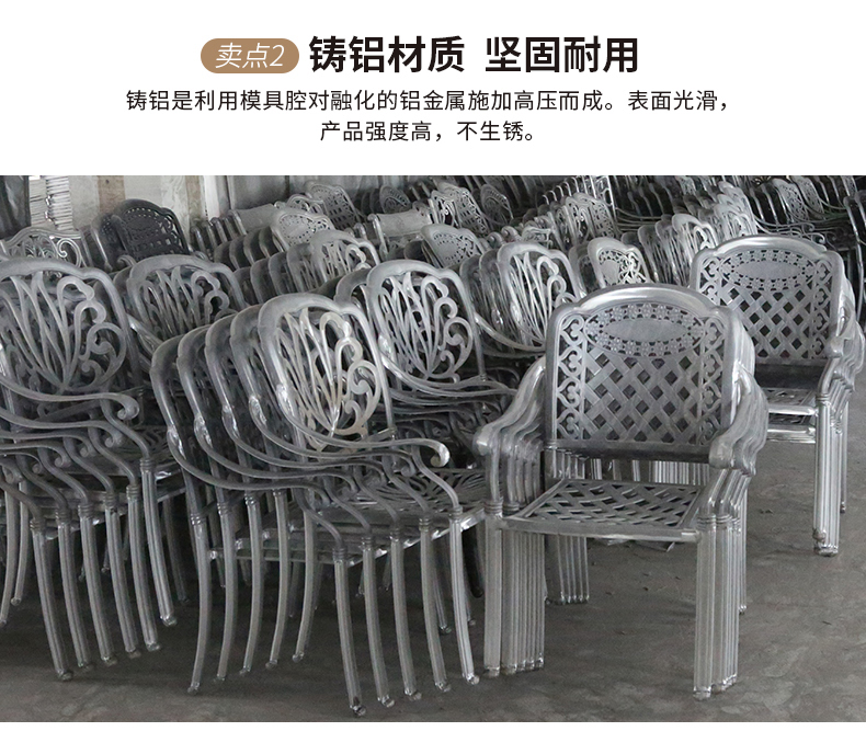 Mojia ngoài trời bàn ghế ngoài trời năm mảnh đúc nhôm cà phê ghế kit trà ghế ăn kết hợp ban công đồ nội thất ghế ban công ngoài trời