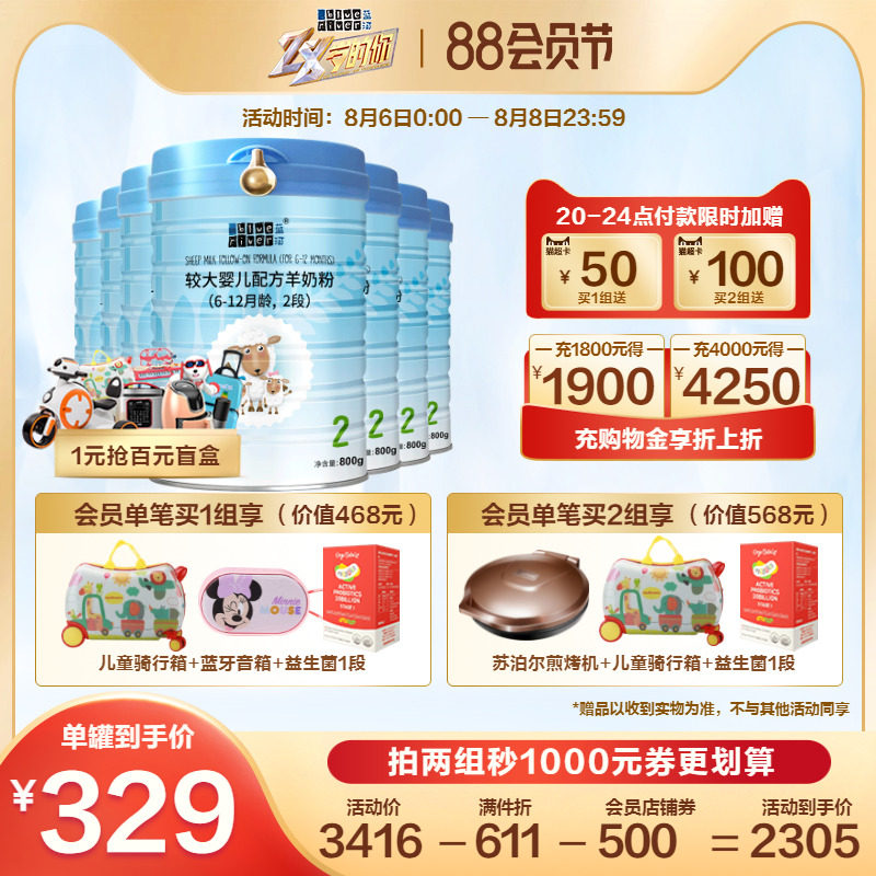 Blue River Sheep Milk Powder Infant Formula Goat milk Powder 2 sections 800g*7 cans New Zealand 6-12 months prebiotics