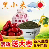 Northern Shaanxi black millet Shaanxi specialty rice fat millet Liangjiahe Miscellaneous grain farmers 5kg moon black rice
