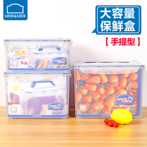 Lock and lock plastic fresh-keeping box with handle PP material large-capacity portable storage box Storage box with drain board