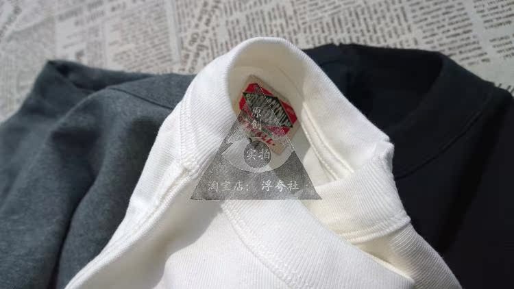 Áo phông dày Ami 咔叽 retro 16 đôi 320 g cotton dày đặc màu rắn cổ tròn áo thun dài tay chạm đáy áo tay lỡ nam