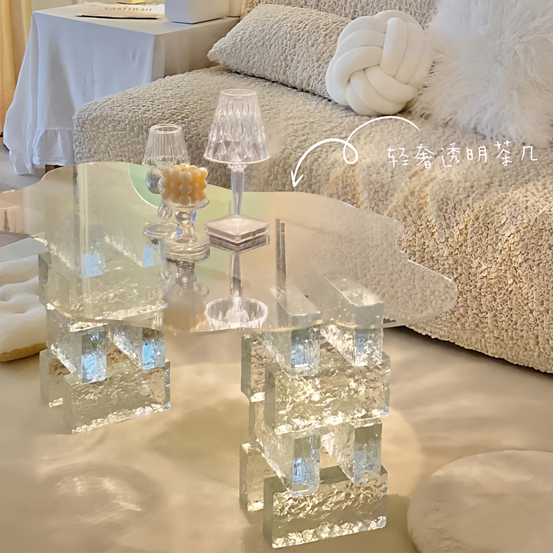 Acrylic Table Scandinavian Accessible Luxury Modern Living Room Creative Designer Coffee Table Popular Special-Shaped Transparent Tea Table Side Table