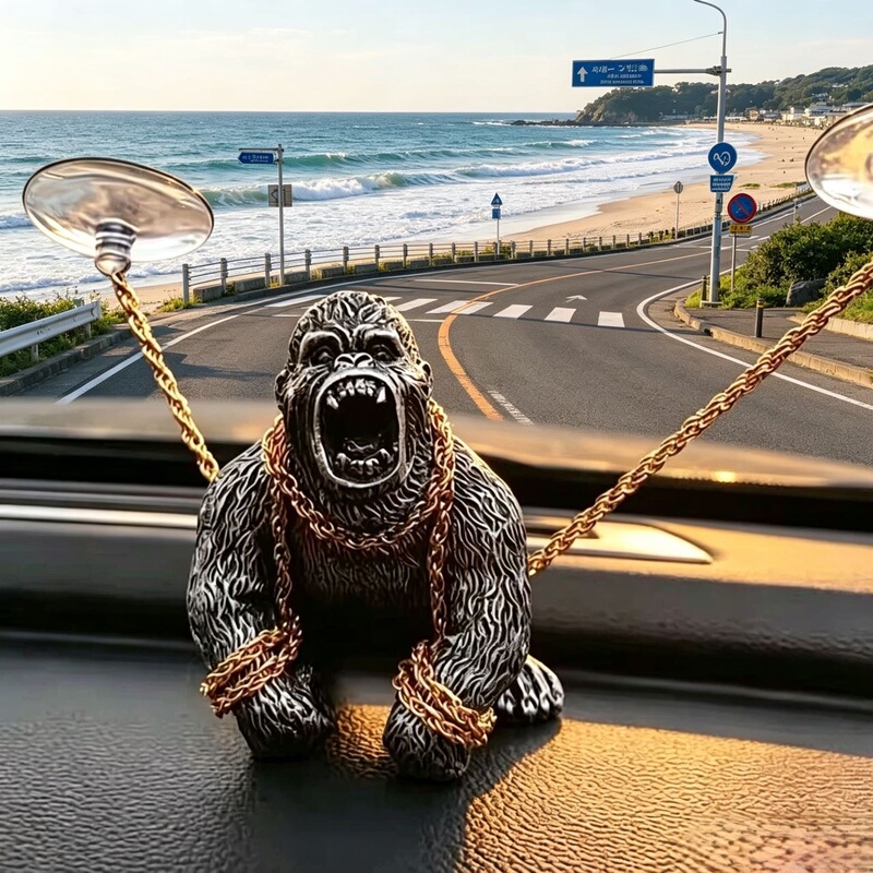 Gorilla King Kong Car Decoration Ornaments, Violent Monkey, Mighty and Domineering, Bound Gorilla Decorative Art Piece
