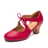 Санша Франция Сандша Франминго Танцевальные туфли кова кова кожа лица, ботинки, фламенко фламенко