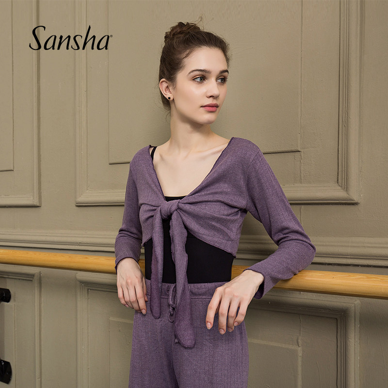 French Sansha Sansha ballet dance clothes practice clothes adult women's warm long-sleeved top gym clothes outside the big