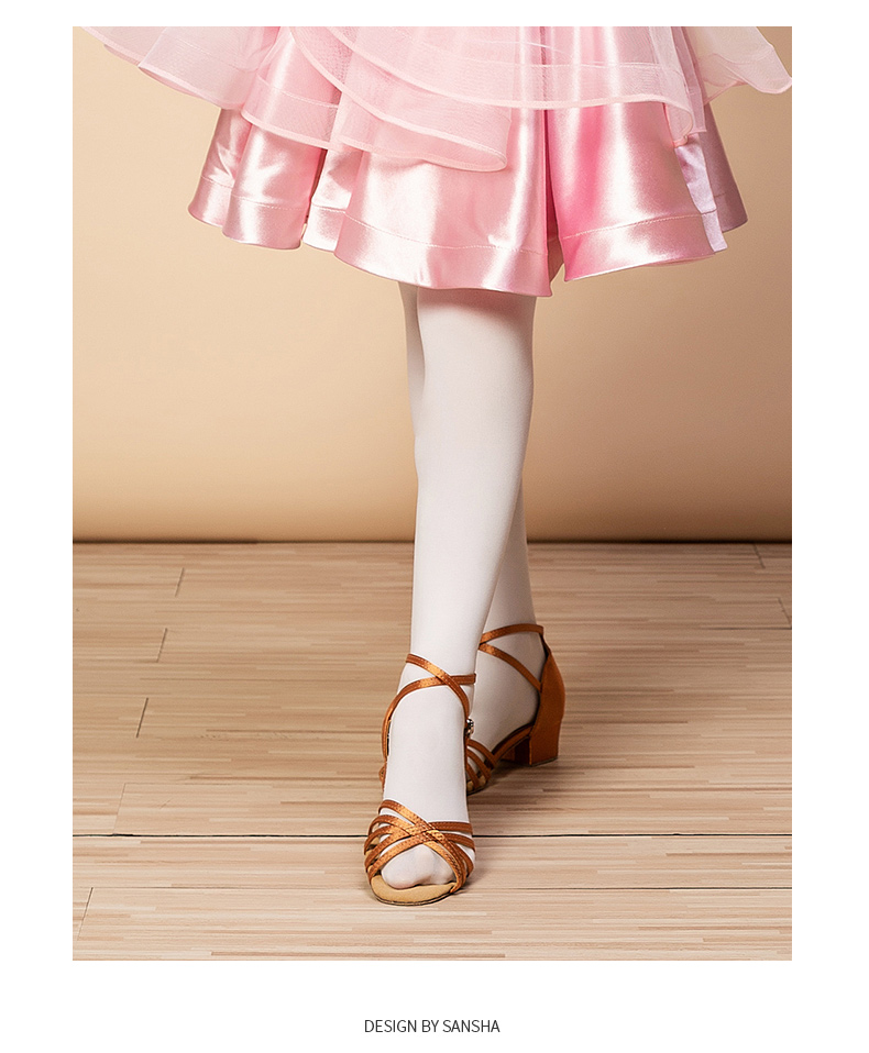Sansha France Sansha children Giày khiêu vũ Latin khiêu vũ khiêu vũ Lombardha satin giày gót thấp - Khiêu vũ / Thể dục nhịp điệu / Thể dục dụng cụ giày khiêu vũ nữ cao cấp