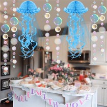 Kindergarten classroom ocean wind theme summer ring creation playground indoor jellyfish honeycomb Ball Pendant