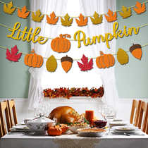 Kindergarten Thanksgiving Day Ring Chuang pendant green forest theme hanging ornament round flower shopping mall store activity layout