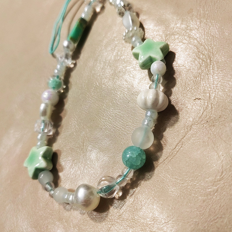 Original Mint Mambo Ceramic Star Beads Trendy Ins Style Girly Lanyard Anti-Lost Accessory Exquisite DIY
