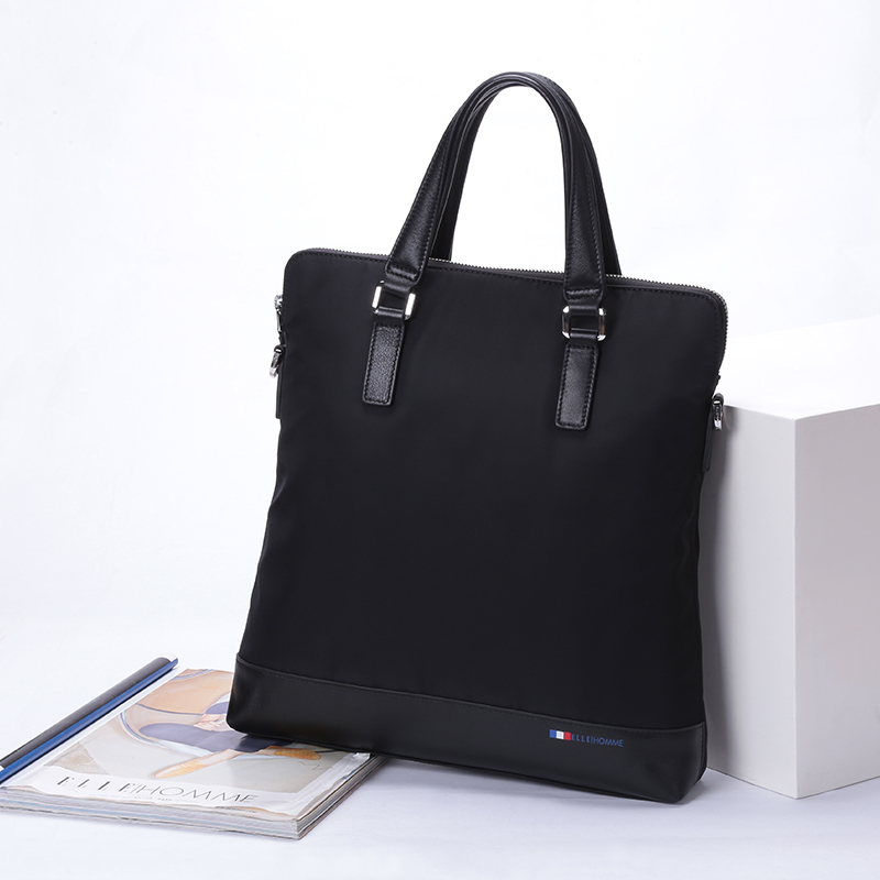 ELLE HOMME nylon men's bag waterproof shoulder bag men's business vertical portable briefcase diagonal cloth bag