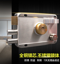 Old-fashioned anti-theft door lock exterior door lock indoor lock wooden door old-fashioned lock stainless steel tie men suo