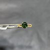 18k gold natural green sapphire ring with zircon