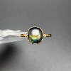 18k gold natural color sapphire ring plain egg face oval sugar tower yellow and blue gradient with diamond women's ring