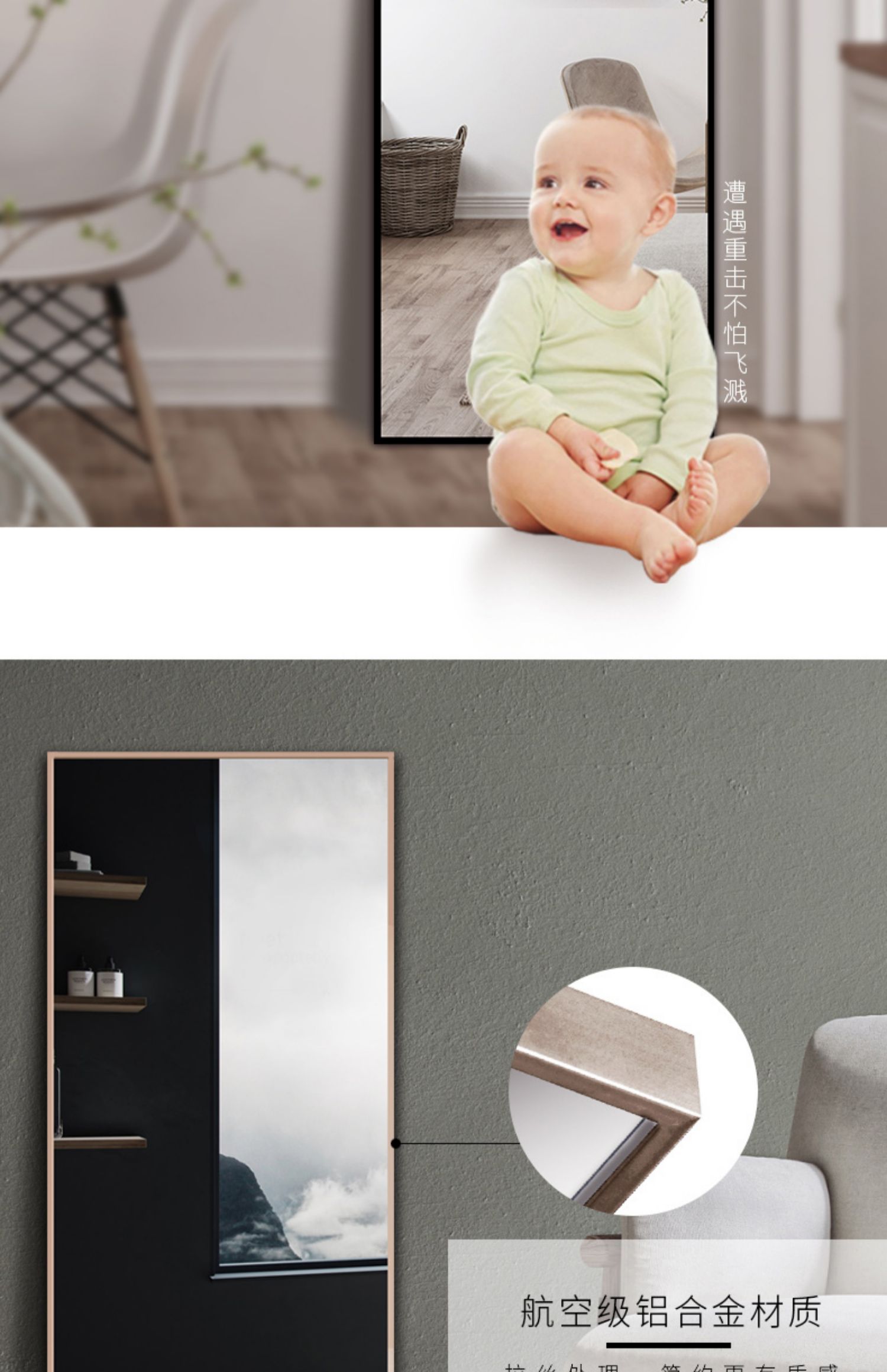 Gương đầy đủ chiều dài nhà phòng ngủ cô gái thay đồ gương tường ký túc xá sàn gương phù hợp gương Bắc Âu lưới đỏ - Gương gương đẹp