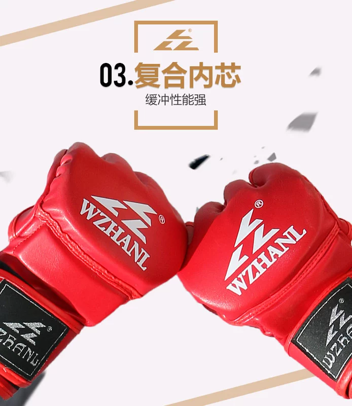 Găng tay đấm bốc nửa ngón tay Sandbag Sanda tập luyện chiến đấu găng tay mma chiến đấu võ thuật Muay Thái võ thuật Taekwondo