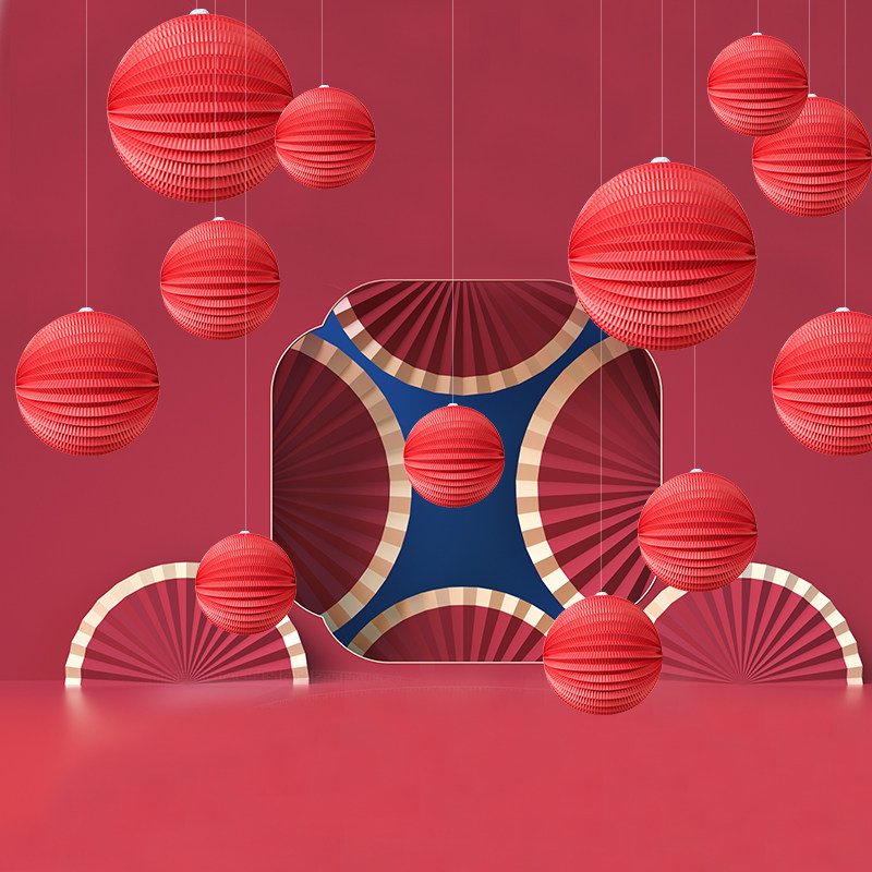 Paper lantern hanging decoration red round lantern dealer Supershop shop window State Wind New Year decorations hanging decoration end of the Dragon Boat Festival Arranged Goods