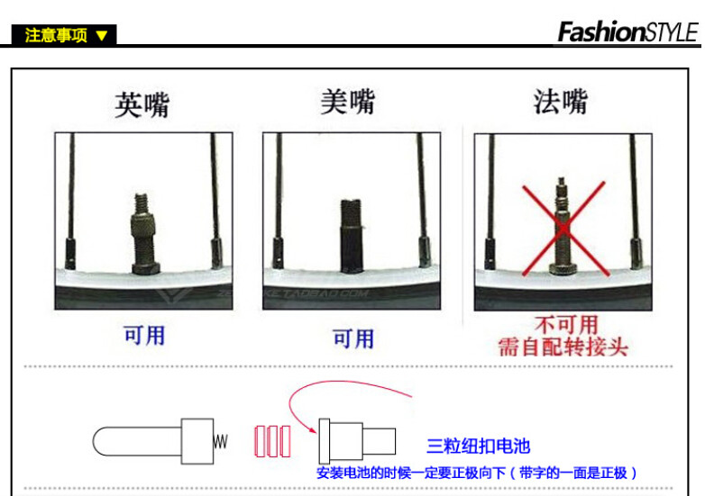 Eclairage pour vélo ACRONO - feux de Valve - Ref 2403753 Image 13