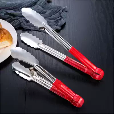 Stainless steel food clip thickened food clip Barbecue clip Steak steamed bun bread barbecue clip Buffet kitchen
