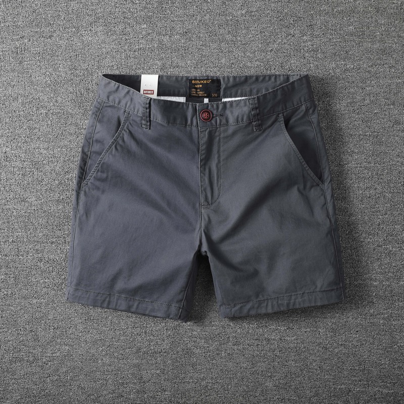 Summer Casual Quarter-Length Pants for Men, Simple, Trendy, Versatile, Sports Three-Quarter Shorts, Dark Gray, Slightly Elastic Beach Pants