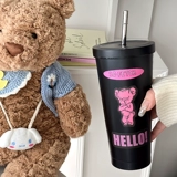 Двухэтажная трубочка из нержавеющей стали, вместительный и большой удерживающий тепло стакан подходит для мужчин и женщин для домашнего использования