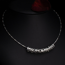 Baishi Silver Cheng 925 Silver Collar Retro Elbow Silver Pendant Womens Clavicle Necklace Elbow National Style Personality