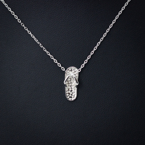 Baishi silver sincerity small slippers silver pendant necklace whole body 925 sterling silver clavicle chain New simple 2020