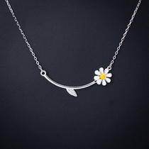 Little Daisy 925 Silver Necklace Women Adult Set Chain Short choker Personality Design Unique Girl