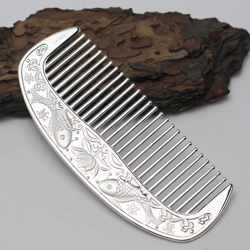 100 SILVER Silver Honest Traditional Snowflake Silver 9999 Foot Silver Pure Silver Comb Children with practical sending lovers to give elders gifts