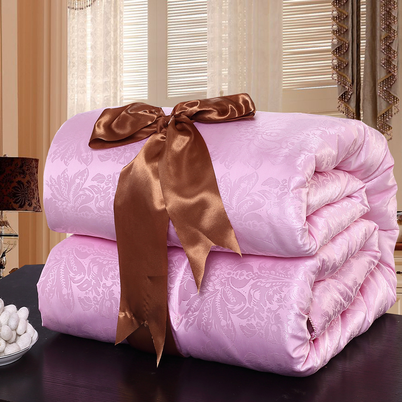 Married quilt accompanied by the red wedding silk by the cotton core double thickened spring and autumn winter by the children