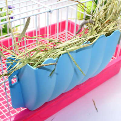 Rabbit food box material box rabbit anti-picking trough feeder feed fixed anti-turning food basin two-in-one grass rack bowl