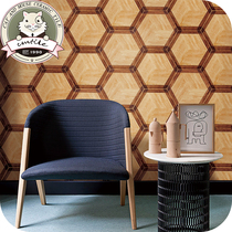 American retro wood grain hexagonal brick flower brick balcony garden terrace background wall bedroom kitchen toilet imitation ancient brick