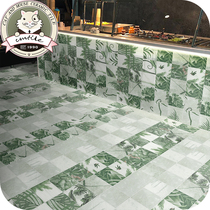 Nordic Wind Personality Green Plant Small Flower Brick Floor Tiles Retro Balcony Toilet Hall hall Wall Brick 200200