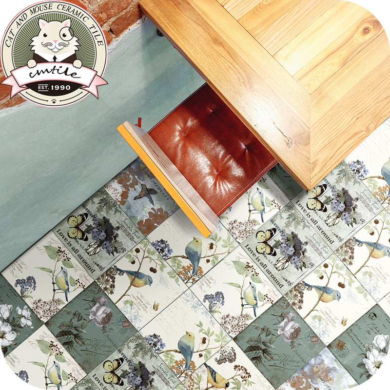 American Vintage Tile Bathroom Tile Kitchen Living Room Bedroom Balcony Floor Tile Art Background Wall Tile 300