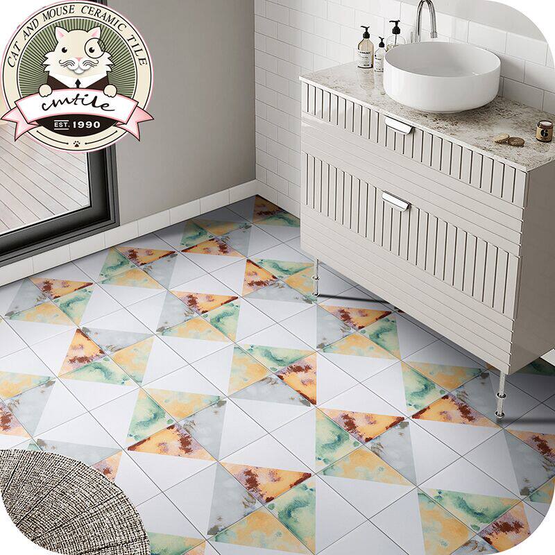 Nordic retro kitchen balcony toilet tile toilet floor tile ink piece tile puzzle 200*200