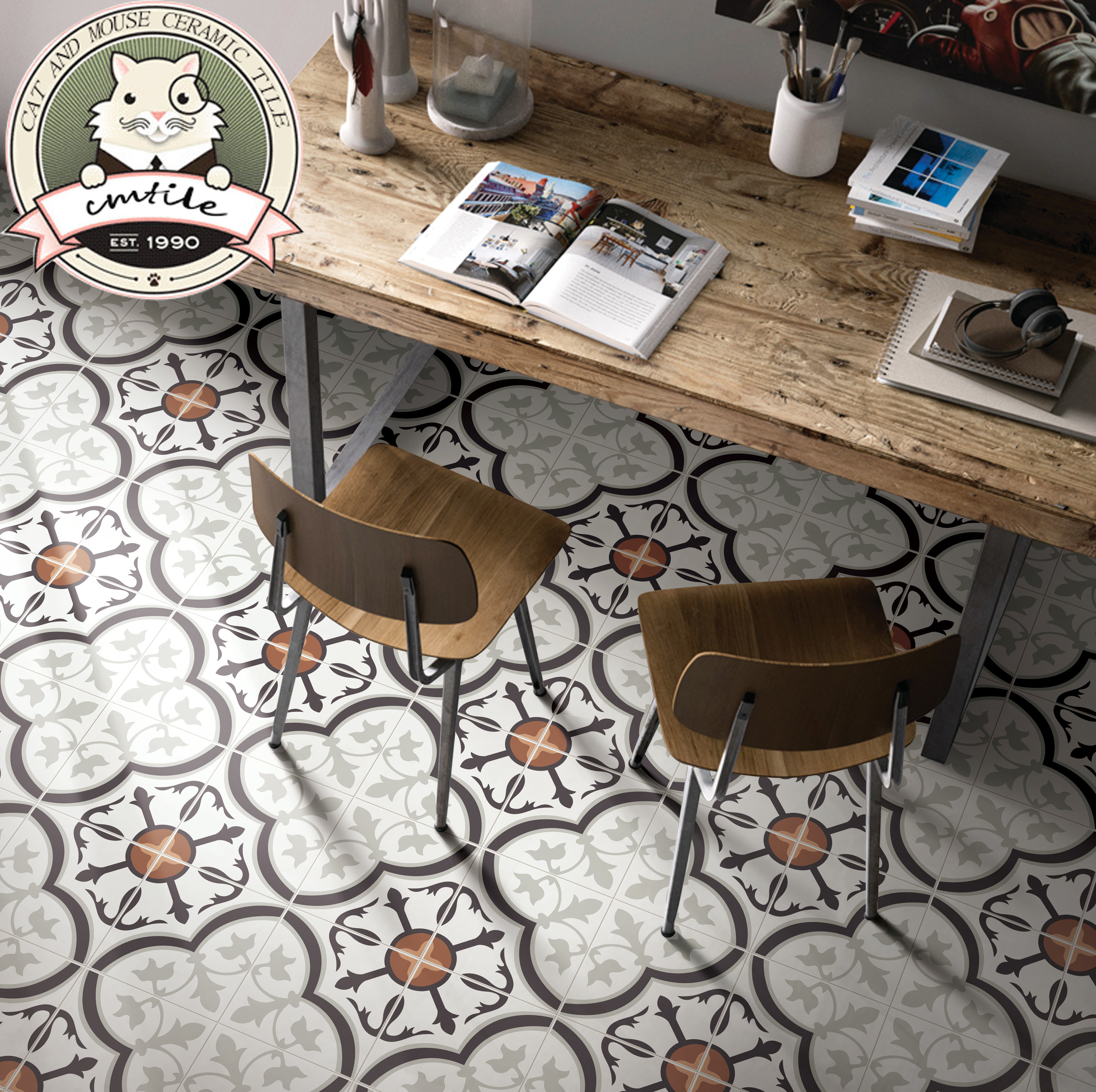 European color art tile antique tiles Living room dining room balcony kitchen bathroom background wall tile 300